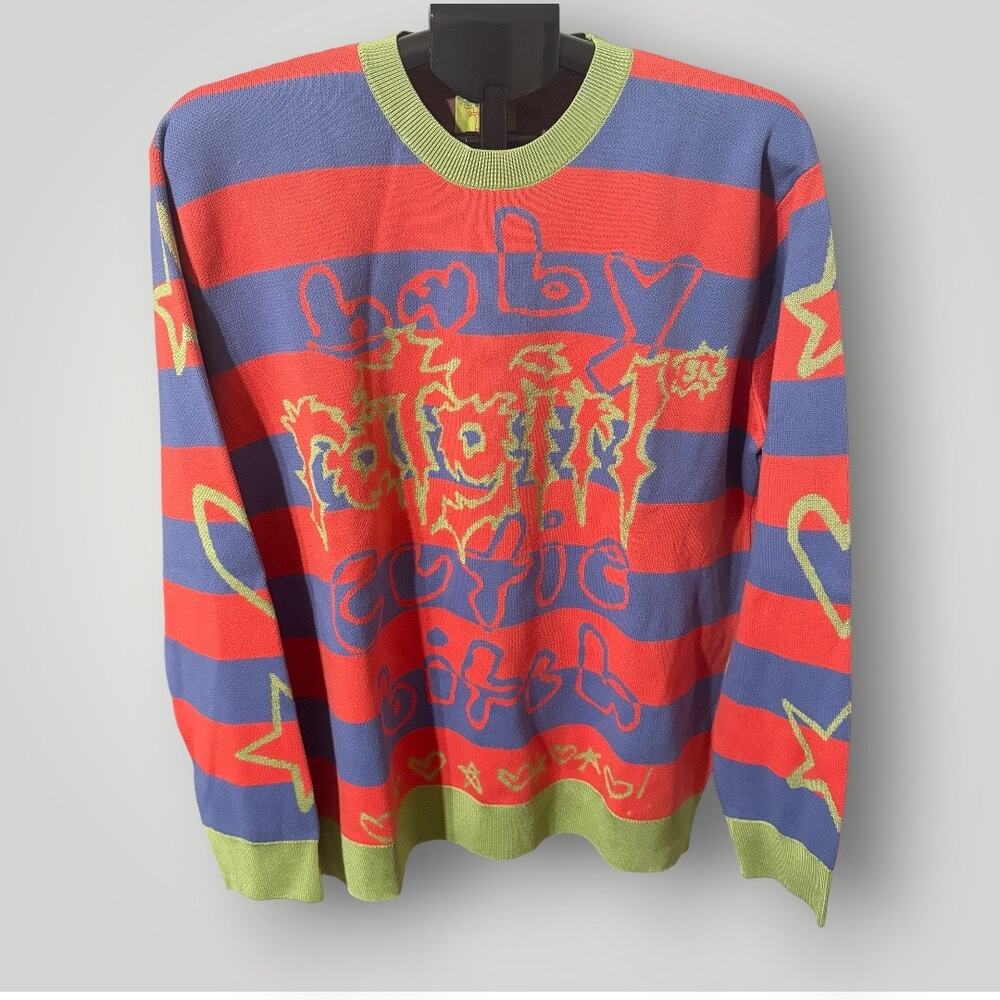 NWT Heaven by Marc Jacobs x Stray Rats Ratgirl Striped Knit Sweater Size Large